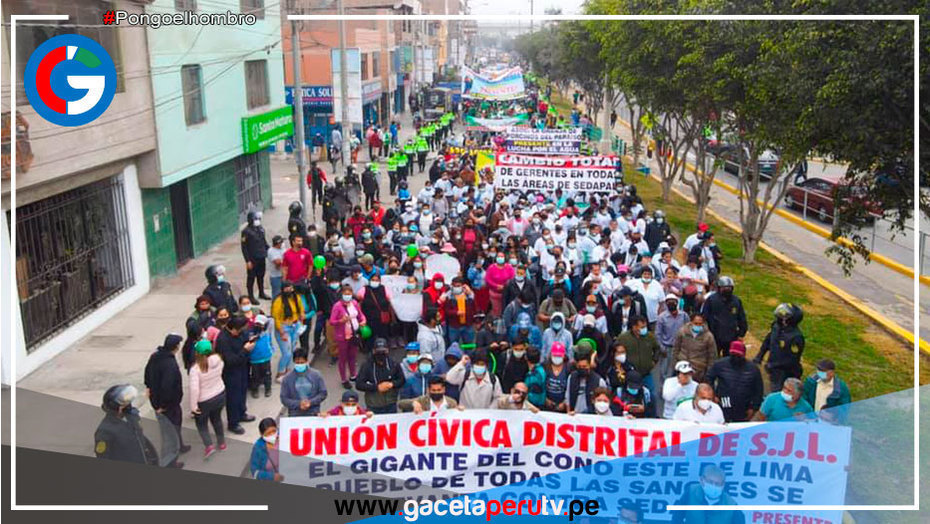 En San Juan de Lurigancho marchan en contra de Sedapal