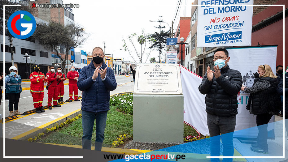 Alcalde Jorge Muñoz entregó renovada Av. Defensores del Morro en Chorrillos