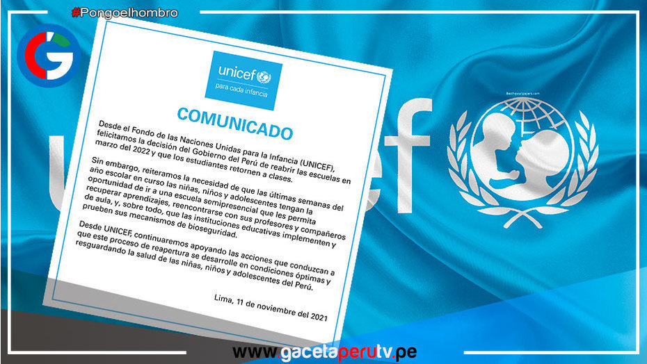 UNICEF saluda decisión del Gobierno de reabrir escuelas en marzo 2022