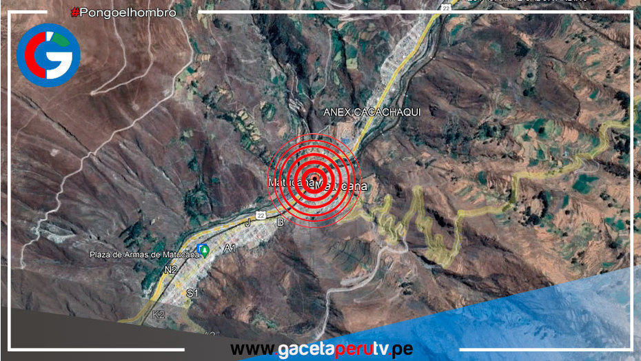 Sismo de 3.6 remeció el distrito de Matucana esta mañana