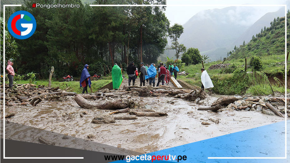 Huaico afecta 4 viviendas, 2 km de vía, 4.5 hectáreas de cultivo, piscigranja en Pasco