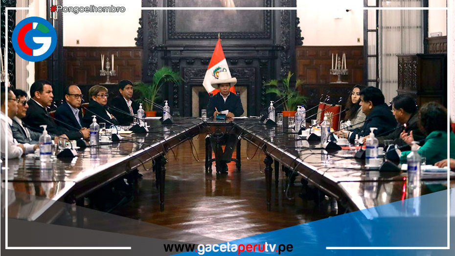 El presidente Pedro Castillo se reunió con las asociaciones de radio y televisión de las regiones y el colegio de periodistas del Perú
