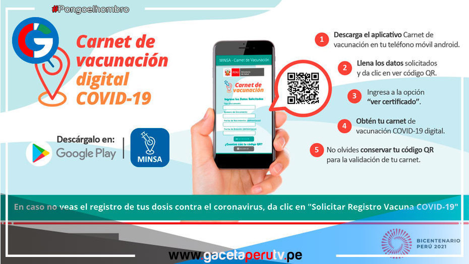 Descarga aquí el app del Minsa para validar tu carnet de vacunación