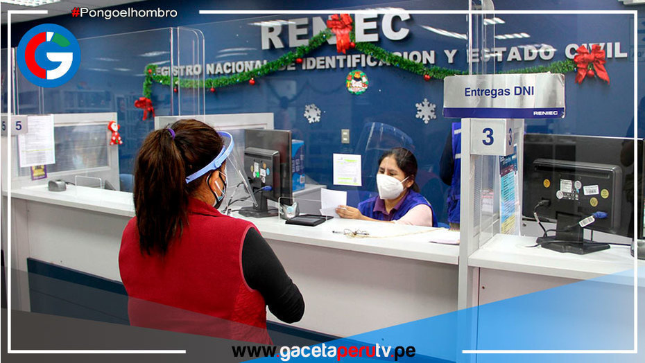 Reniec atenderá hasta las 7:30 p.m. hoy 29 y mañana 30 de diciembre