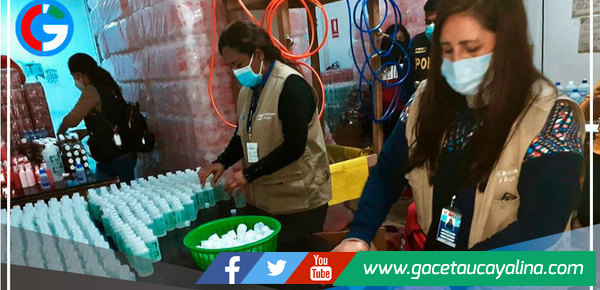 Minsa incauta 300 kilos de alcohol, timolina y agua oxigenada
