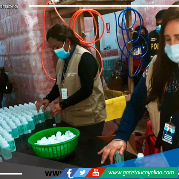 Minsa incauta 300 kilos de alcohol, timolina y agua oxigenada