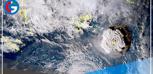 Nueva erupción volcánica en Tonga y se reportan grandes olas