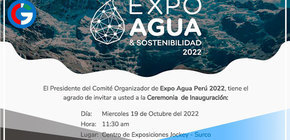 Para una mejor gestión del agua en el Perú, analizan desde mañana miércoles en Expo Agua & Sostenibilidad 2022