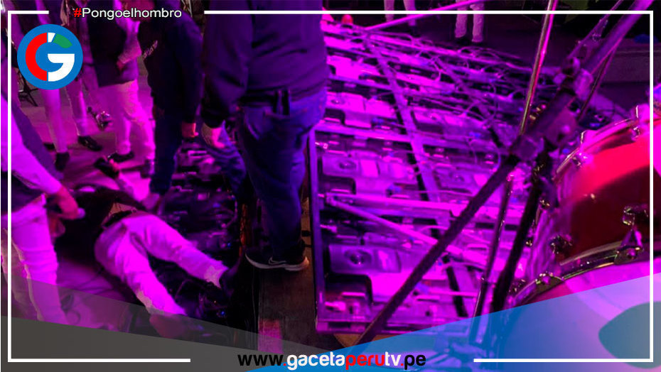 Integrante de Banda Tres Ríos, herido tras ser aplastado por pantalla LED