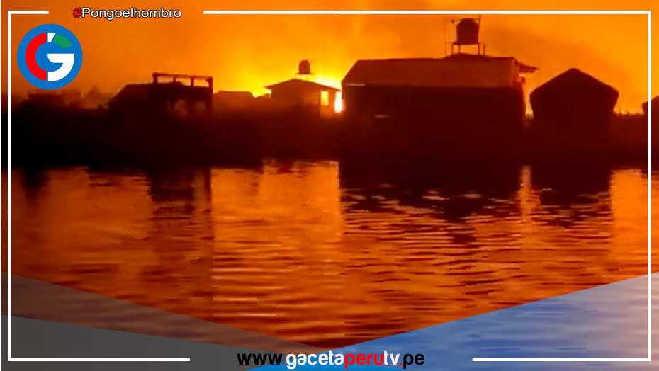 Controlan incendio forestal que afectó a las islas de Los Uros en Puno