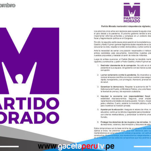 Partido Morado: Aseguran que el presidente Castillo debe presentar su renuncia