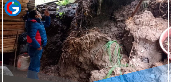 Pared y techo de vivienda se desploman por lluvias intensas en Pomabamba 