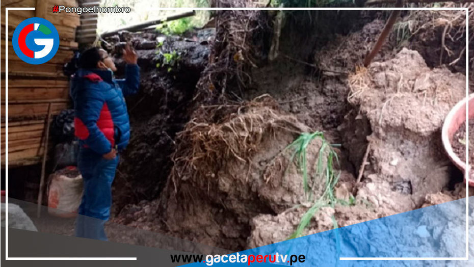 Pared y techo de vivienda se desploman por lluvias intensas en Pomabamba