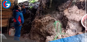 Pared y techo de vivienda se desploman por lluvias intensas en Pomabamba 