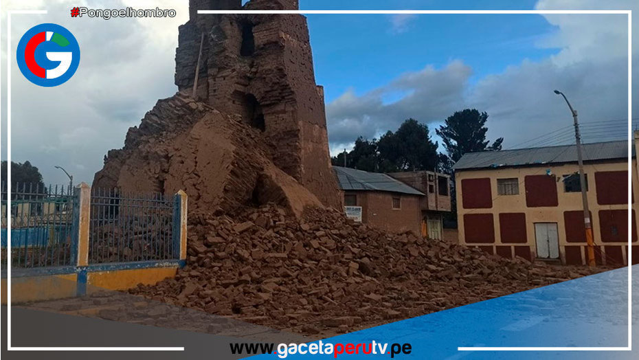 Lamentan derrumbe de emblemática torre de barro de Samán a causa de lluvias intensas en Puno