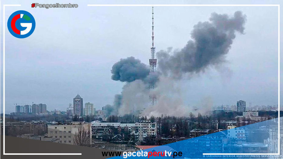 Rusia ataca la torre de televisión de Kiev tras advertir a los civiles