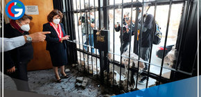 Presidenta del Poder Judicial constata daños causados por vándalos en edificio Alzamora de Corte de Lima