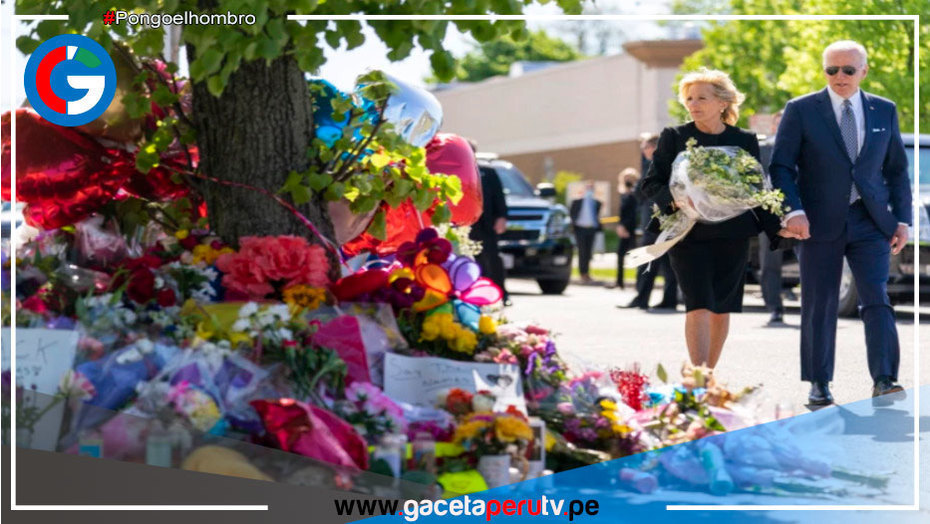Biden visitó el lugar donde ocurrió el tiroteo en Buffalo