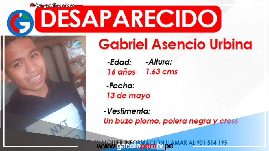 Joven autista desapareció hace 4 días en San Juan de Lurigancho