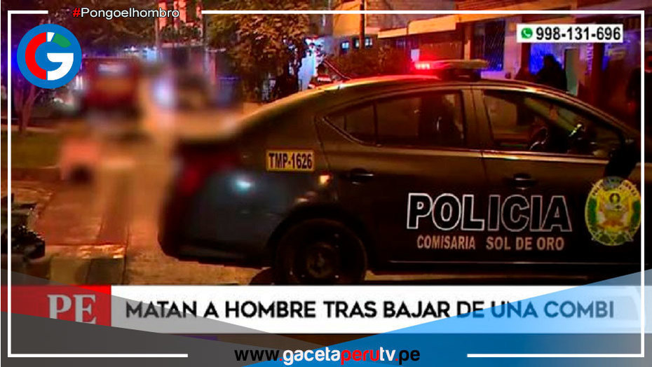 Disparan a un hombre después de bajar de una combi