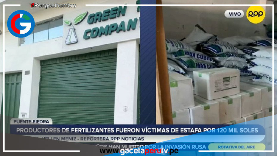 Engañan a fabricantes de fertilizantes por un monto de 120 mil soles