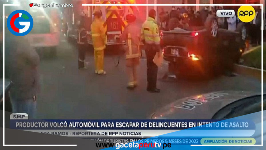 Sujeto evita ser asaltado tras volcar su automóvil en San Martín de Porres