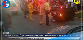 Sujeto evita ser asaltado tras volcar su automóvil en San Martín de Porres