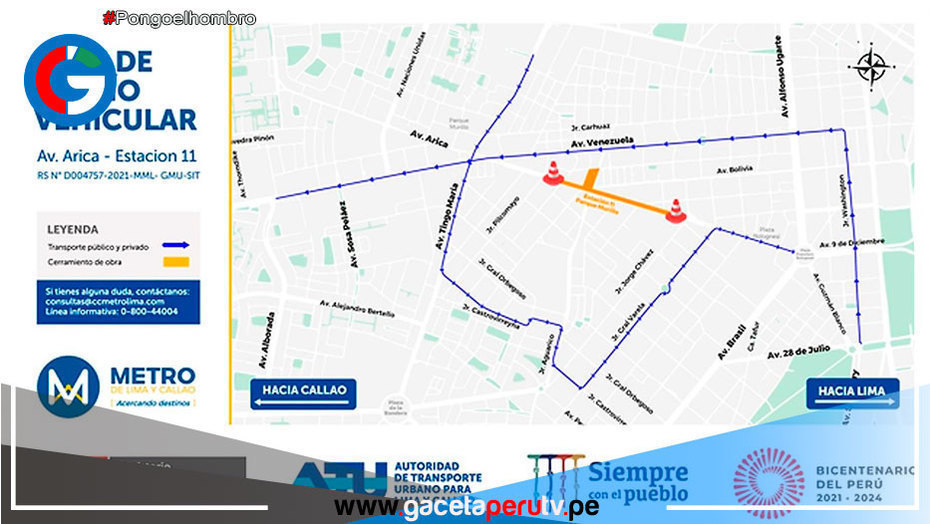 El lunes 27 comienza nuevo plan de desvío en Breña por Metro de Lima