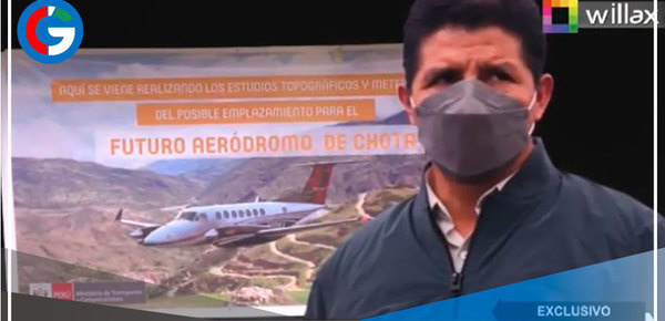 Pedro Castillo inspeccionó el terreno donde se construiría el aeropuerto de Chota