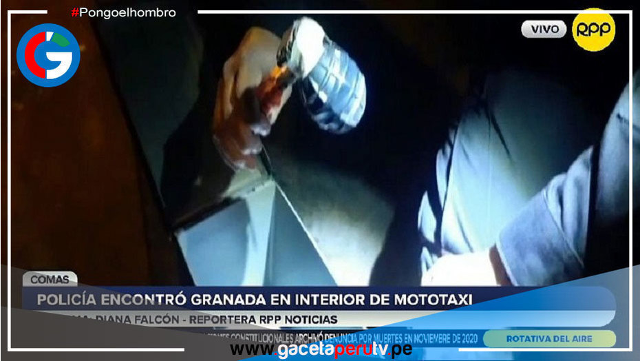 La policía encontró granadas dentro de un mototaxi