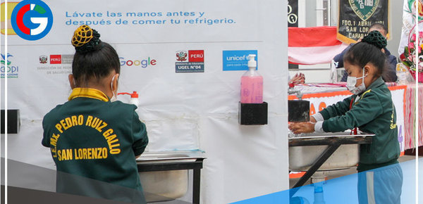 Instalan estaciones de lavado de manos en colegios para prevenir covid-19