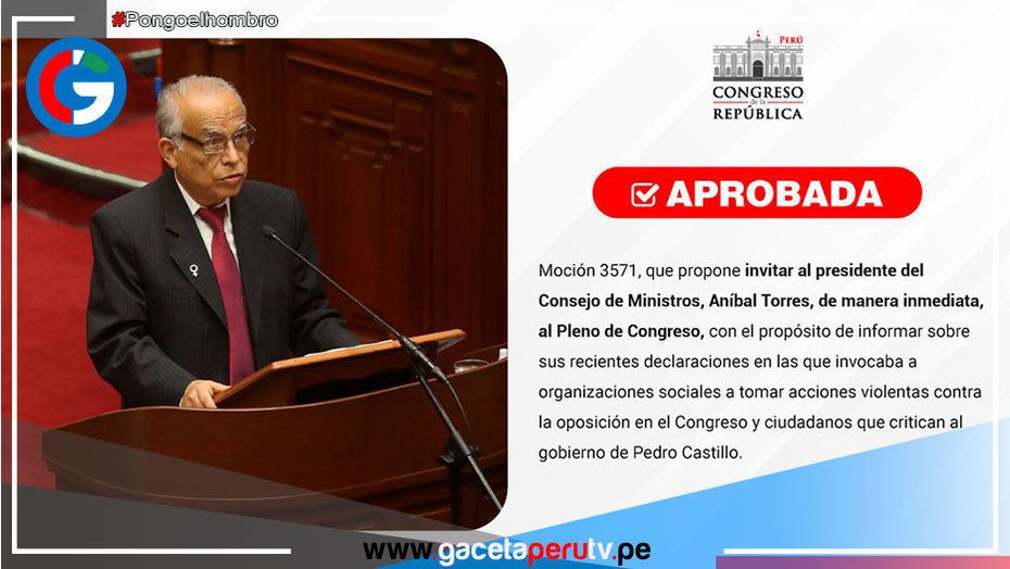 Aprueban invitar a Aníbal Torres este jueves 18 al Congreso tras sus polémicas declaraciones