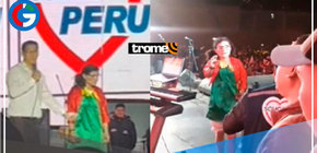 La peculiar ‘Chilindrina Huachana’ se presenta en un mitin por un candidato de Somos Perú y recibe abucheos: “¡Qué se vaya!”