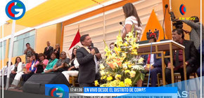 En ceremonia de juramentación alcalde del distrito de Comas pidió matrimonio a su mujer