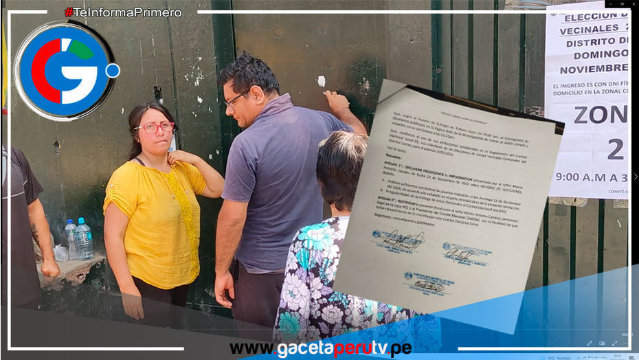 Impugnación en Zonal 2 de Comas: Irregularidades en Elecciones de Juntas Vecinales