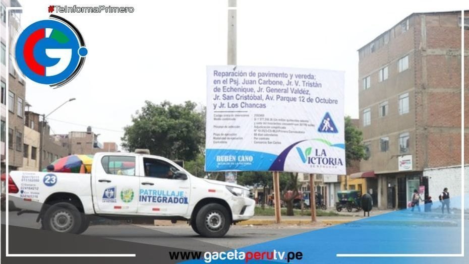 Municipalidad de La Victoria realiza mejoramiento de pistas, veredas y áreas verdes en San Pablo