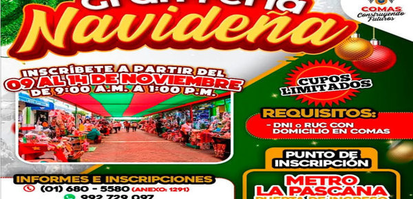 Emprendedores de Comas tienen una ventana de oportunidad para esta Navidad