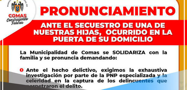 Alcalde de Comas se Solidariza y Exige Acciones Tras Secuestro de Joven en la Puerta de su Hogar