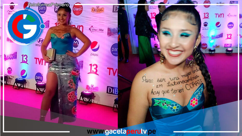 Milena Warthon en la alfombra roja del festival de Viña del Mar 2023