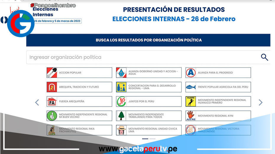 Publican sección de resultados para primera fecha de elecciones internas