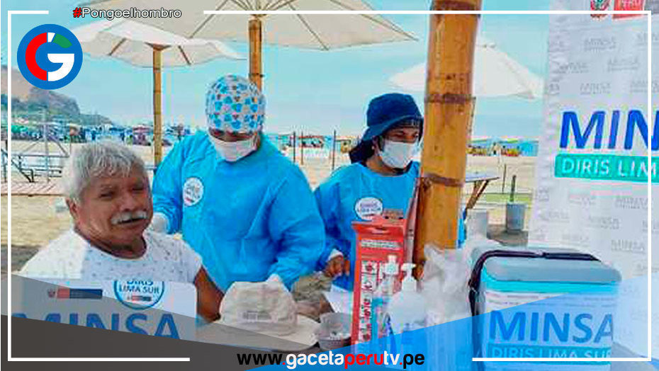 Implementan puntos de vacunación contra covid-19 en playas del sur de Lima
