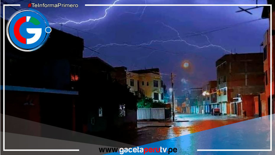 Fuerte lluvia acompañada de rayos y relámpagos causaron preocupación en la población anoche en Chiclayo