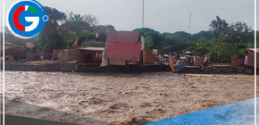 Viviendas arrasadas en Comas por incremento del Río Chillón