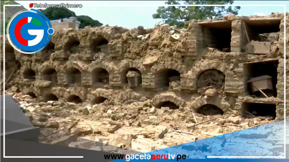 Cementerio de Chepén colapsó por lluvias y féretros quedaron expuestos