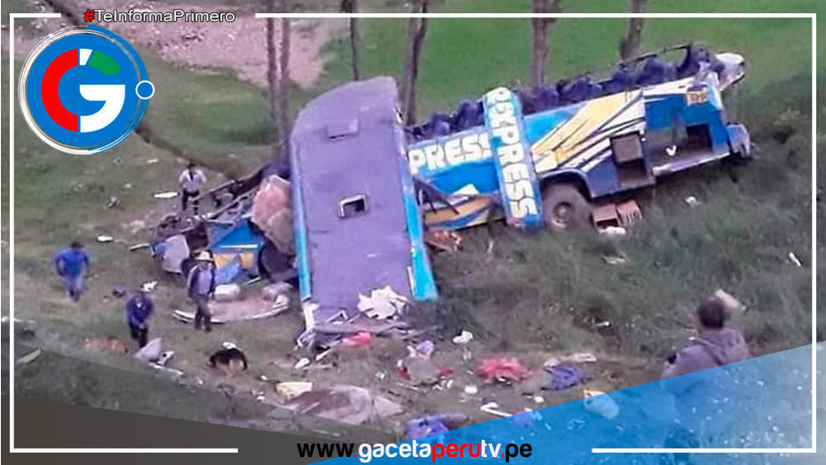 Al menos seis muertos deja caída de ómnibus a un abismo de 70 metros en Pomabamba