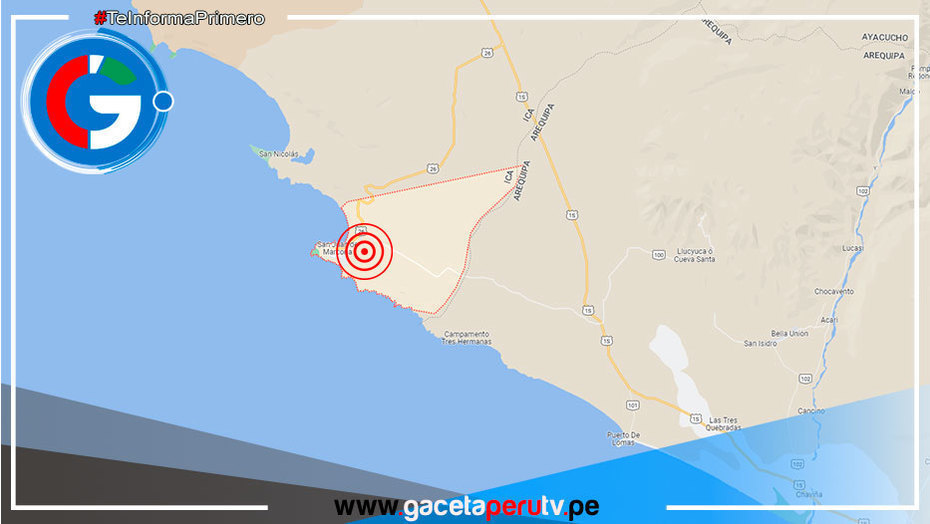Descartan daños por sismo de magnitud 4.0 registrado esta madrugada en Ica