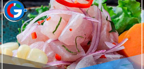 Hoy Sábado almorzamos con un Ceviche de Pescado