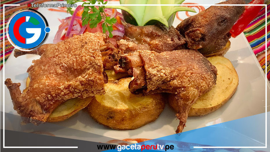 Hoy fin de semana degustamos de un plato típico "Cuy Chactado"