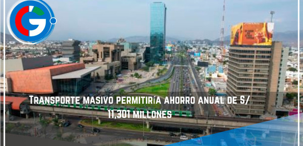 Transporte masivo permitiría ahorro anual de S/ 11,301 millones