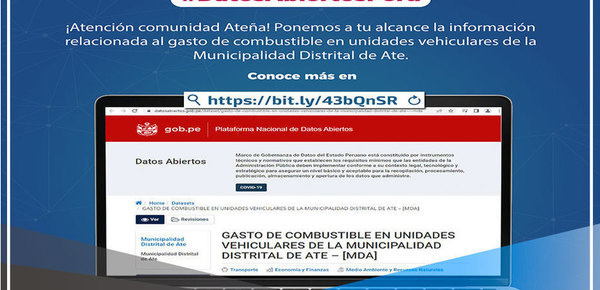 Municipalidad de Ate transparenta su información en portal de datos abiertos 